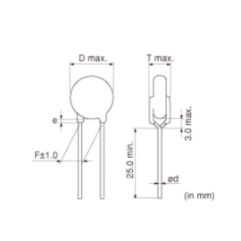 Condensador DIP 2200pF 250VAC 20%