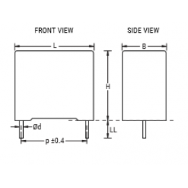 Condensador DIP 0.22uF 275VAC 