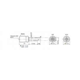 Condensador DIP 100uF 35VDC 20%
