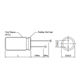 Condensador DIP 470uF 25VDC 20%