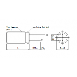 Condensador DIP 100uF 25VDC 20%