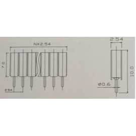 Pin Header 1x40 2.54mm 180º