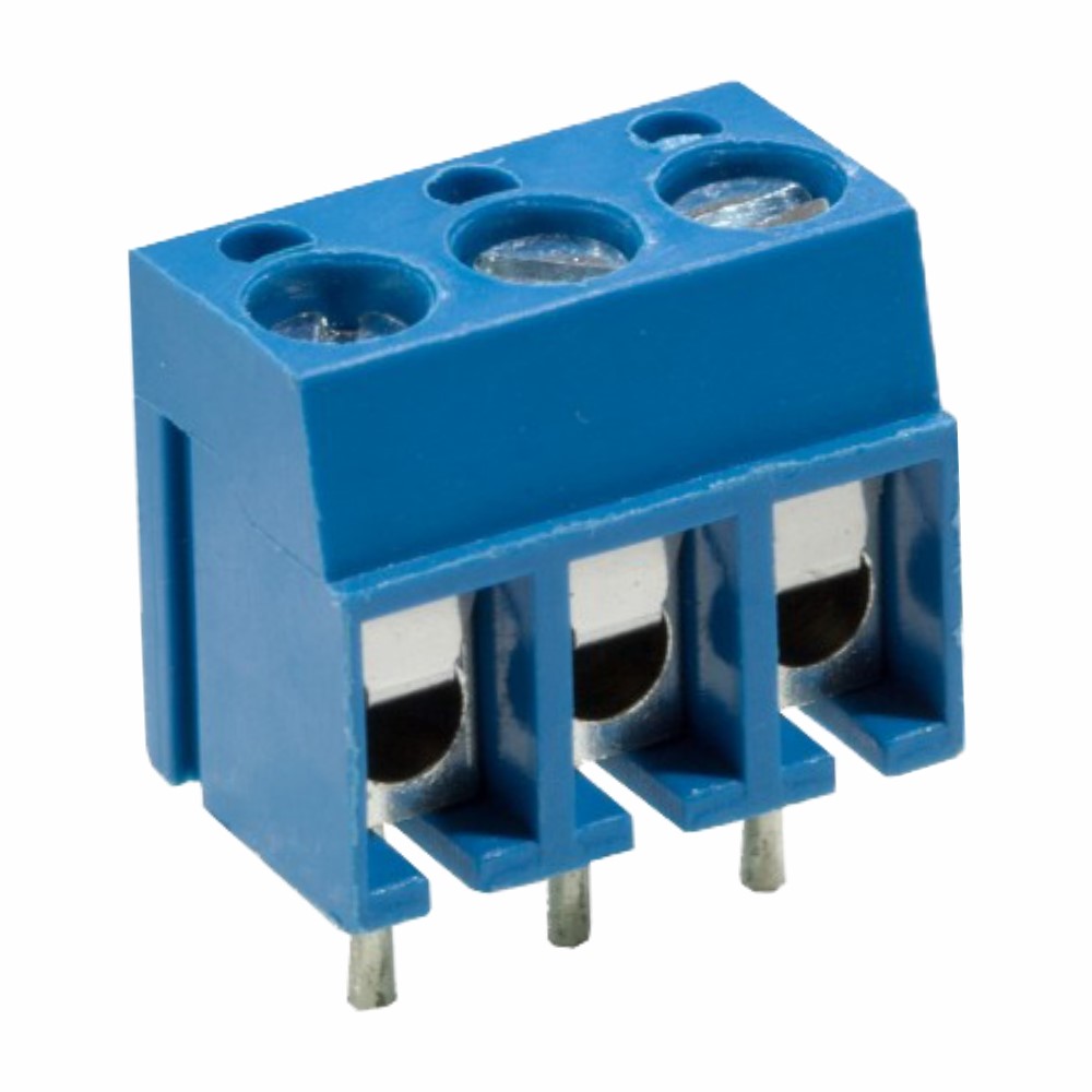 Bloco terminal 3 polos 5mm 90º