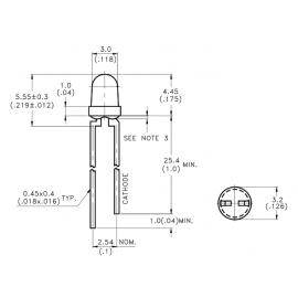 LED DIP VERMELHO 3mm