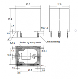 Relé DIP 12VDC 12A Relé DIP 12VDC 12A