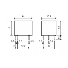 Relé DIP  24VDC 10A/250VAC 15A